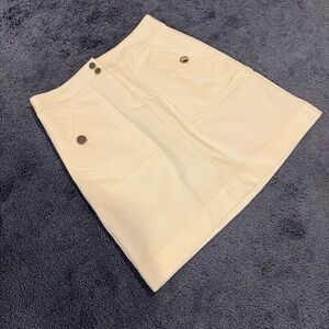 White LOFT Skirt with Gold Embellishments